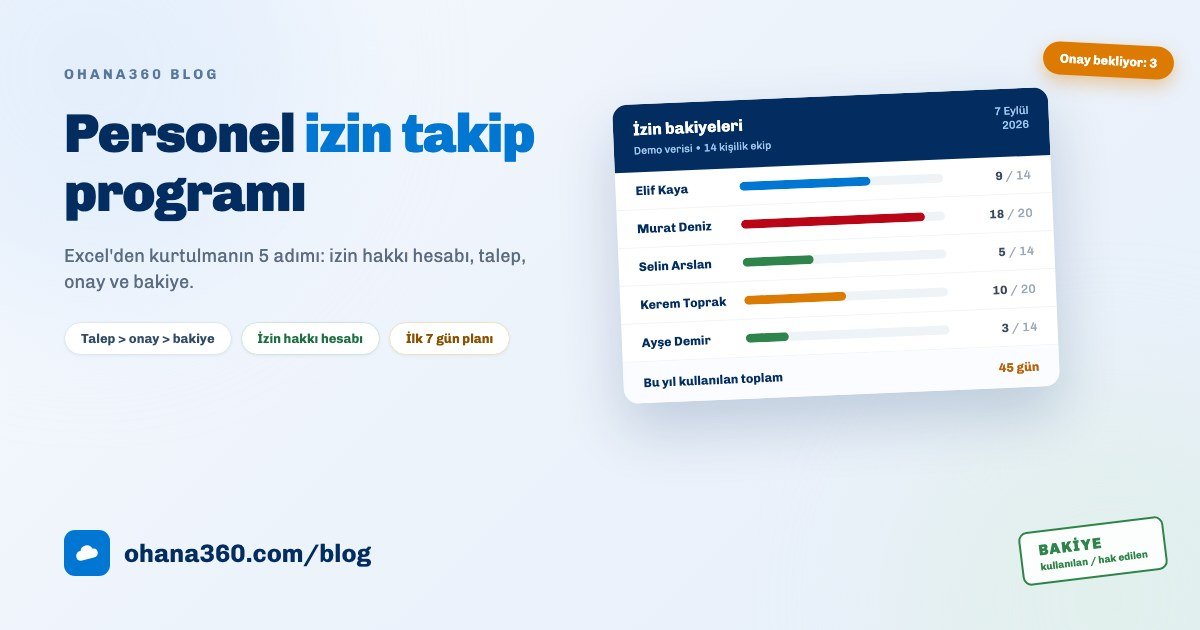 İzin bakiyelerini ve onay bekleyen talepleri gösteren bir personel izin takip ekranı çizimi